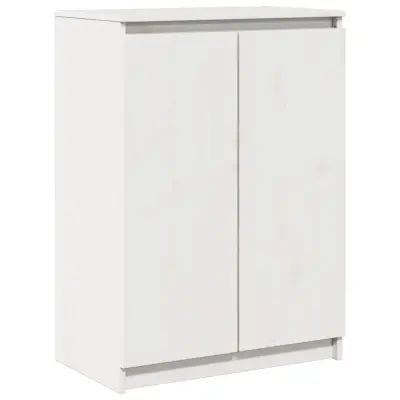 vidaXL Komoda bela 60x36x84 cm trdna borovina