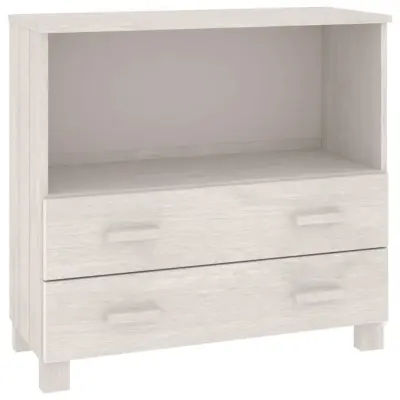 vidaXL Komoda HAMAR bela 85x35x80 cm trdna borovina