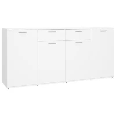 vidaXL Komoda bela 160x36x75 cm iverna plošča