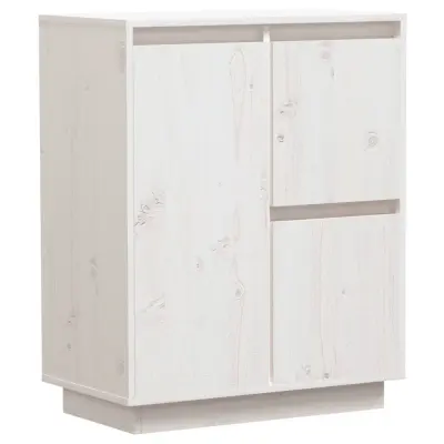 vidaXL Komoda bela 60x34x75 cm trdna borovina
