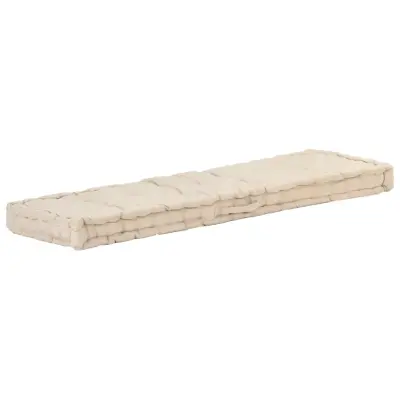 vidaXL Talna sedežna blazina za paleto bombaž 120x40x7 cm bež