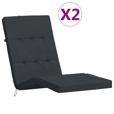 vidaXL Blazine za ležalnik 2 kosa črna oxford tkanina