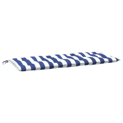 vidaXL Blazina za vrtno klop modre in bele črte 120x50x7 cm blago