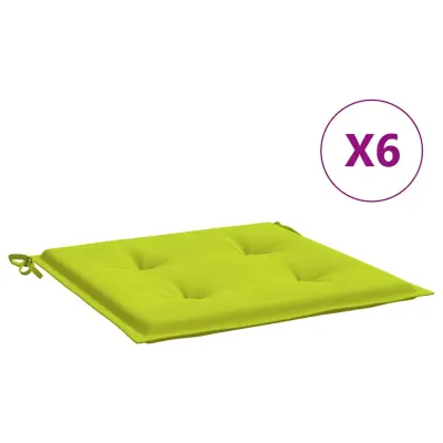 vidaXL Blazine za vrtne stole 6 kosov svetlo zelene 40x40x4 cm oxford