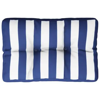 vidaXL Blazina za palete modro bele črte 50x40x12 cm blago