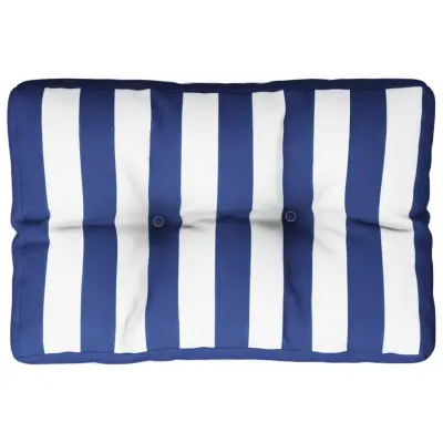 vidaXL Blazina za palete modro bele črte 60x40x12 cm blago