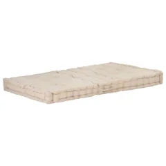 vidaXL Talna sedežna blazina za paleto bombaž 120x80x10 cm bež