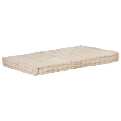 vidaXL Talna sedežna blazina za paleto bombaž 120x80x10 cm bež