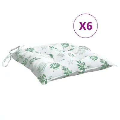 vidaXL Blazina za stol 6 kosov vzorec listov 50x50x7 cm oxford tkanina