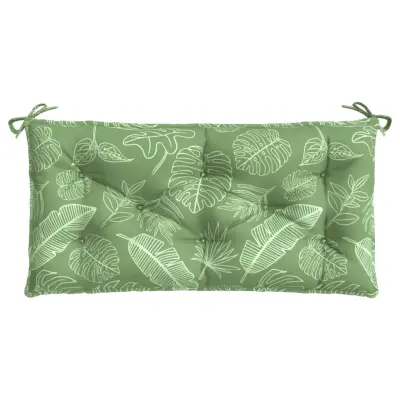 vidaXL Blazina za vrtno klop vzorec listov 110x50x7 cm blago