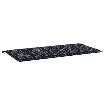 vidaXL Blazina za vrtno klop črna karo 100x50x4 cm oxford tkanina