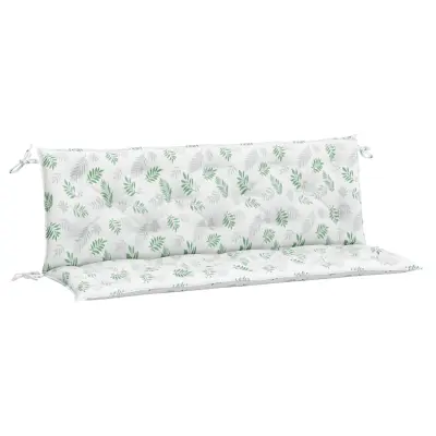 vidaXL Blazina za vrtno klop 2 kosa vzorec listov 150x50x7 cm blago