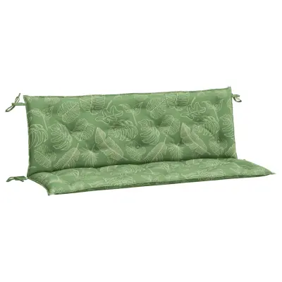 vidaXL Blazina za vrtno klop 2 kosa vzorec listov 150x50x7 cm blago