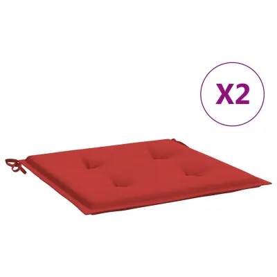 vidaXL Blazine za vrtne stole 2 kosa rdeče 50x50x4 cm oxford tkanina