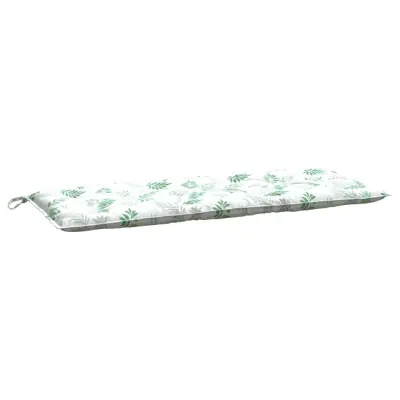 vidaXL Blazina za vrtno klop vzorec listov 120x50x7 cm blago