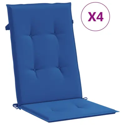 vidaXL Blazine za vrtne stole 4 kosi kraljevsko modre 120x50x3 cm