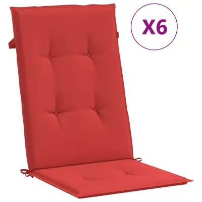 vidaXL Blazine za vrtne stole 6 kosov rdeče 120x50x3 cm blago
