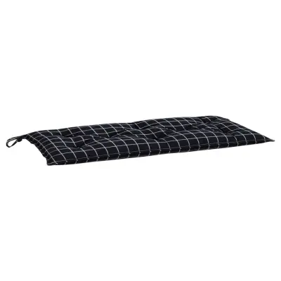 vidaXL Blazina za vrtno klop črna karo 100x50x7 cm oxford tkanina