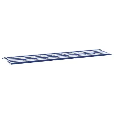 vidaXL Blazina za vrtno klop modre in bele črte 200x50x4 cm tkanina