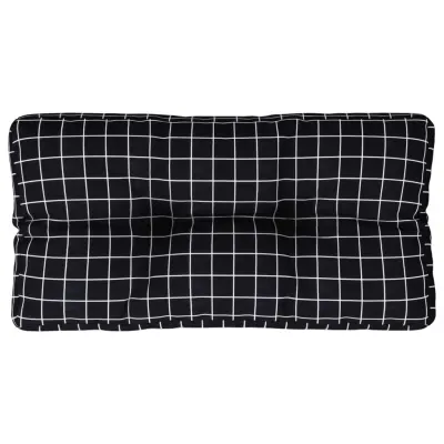 vidaXL Blazina za palete črn karo vzorec 70x40x12 cm blago