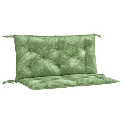 vidaXL Blazina za vrtno klop 2 kosa vzorec listov 100x50x7 cm blago