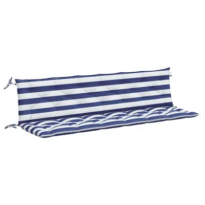 vidaXL Blazina za vrtno klop 2 kosa modro bele črte 200x50x7 cm blago