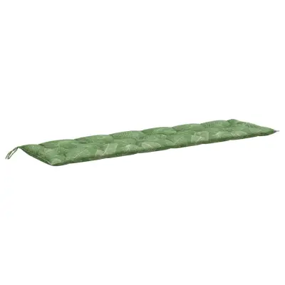 vidaXL Blazina za vrtno klop vzorec listov 200x50x7 cm blago