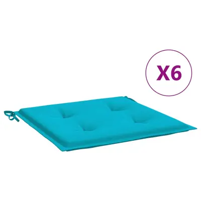 vidaXL Blazine za vrtne stole 6 kosov turkizne 50x50x4 cm tkanina