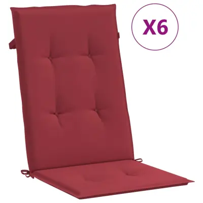 vidaXL Blazine za vrtne stole 6 kosov vinsko rdeče 120x50x3 cm blago