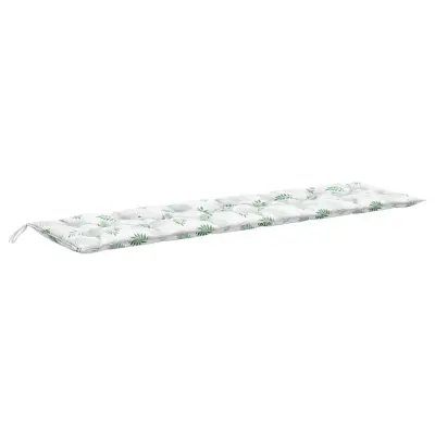 vidaXL Blazina za vrtno klop vzorec listov 200x50x7 cm blago