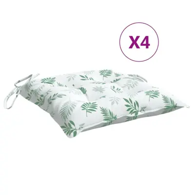 vidaXL Blazina za stol 4 kosi vzorec listov 50x50x7 cm oxford tkanina