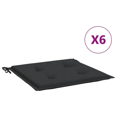 vidaXL Blazine za vrtne stole 6 kosov črne 40x40x4 cm oxford tkanina