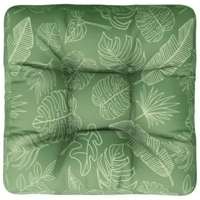 vidaXL Blazina za palete vzorec listja 60x60x12 cm blago