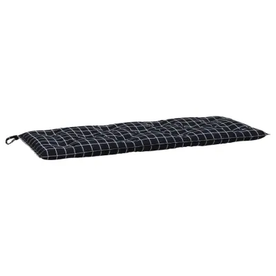 vidaXL Blazina za vrtno klop črn karo vzorec 120x50x7 cm blago