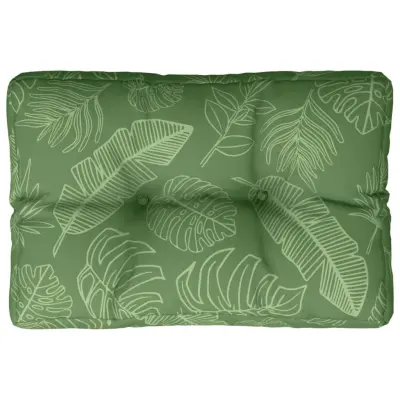 vidaXL Blazina za palete vzorec listja 50x40x12 cm blago
