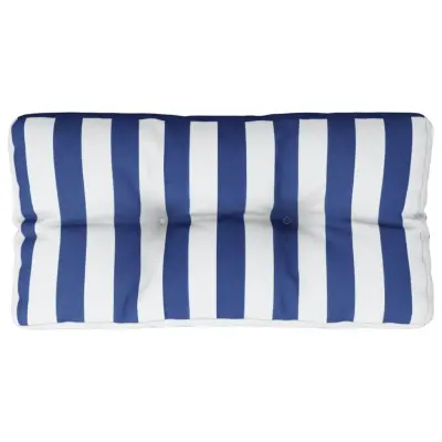 vidaXL Blazina za palete modro bele črte 80x40x12 cm blago