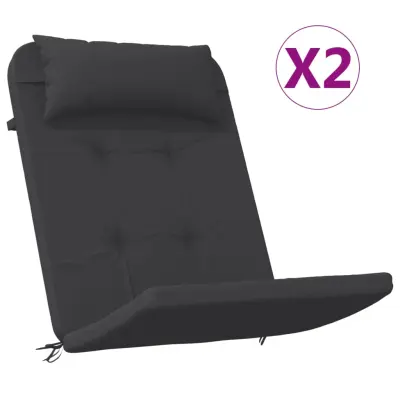 vidaXL Blazine za stole Adirondack 2 kosa črna oxford tkanina