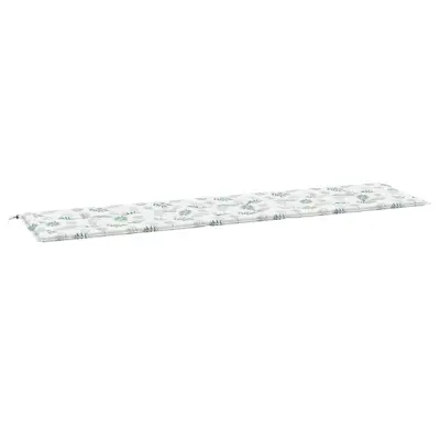 vidaXL Blazina za vrtno klop vzorec listov 200x50x4 cm tkanina