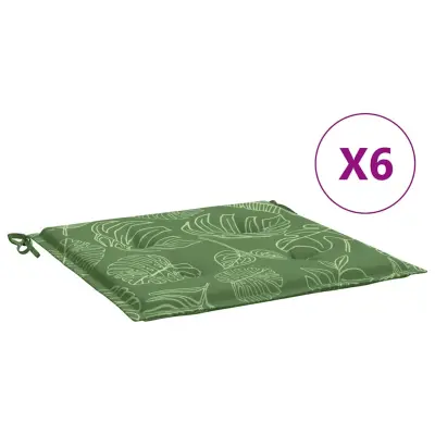 vidaXL Blazine za stole 6 kosov vzorec listja 40x40x4 cm tkanina