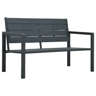 vidaXL Vrtna klop 120 cm HDPE siva videz lesa
