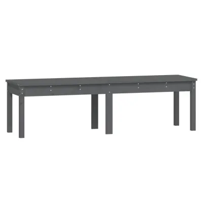 vidaXL Vrtna klop dvosed siva 159,5x44x45 cm trdna borovina