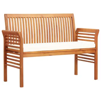vidaXL Vrtna klop za 2 osebi z blazino 120 cm trden akacijev les