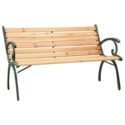 vidaXL Vrtna klop 116 cm lito železo in trden les jelke