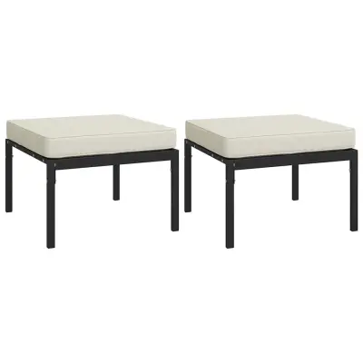 vidaXL Vrtni stolčki za noge z peščenimi blazinami 2 kosa 60x60x35 cm