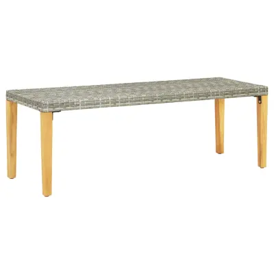 vidaXL Vrtna klop 80 cm poli ratan siva