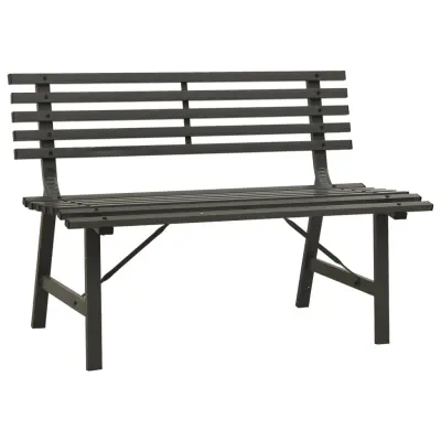 vidaXL Vrtna klop 110 cm jeklo črne barve