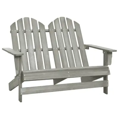 vidaXL Vrtni stol Adirondack za 2 osebi trden les jelke siv