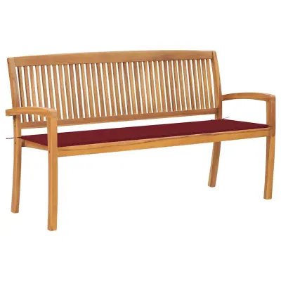 vidaXL Vrtna klop z blazino 159 cm trdna tikovina