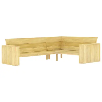 vidaXL Vrtna kotna klop 239 cm impregnirana borovina