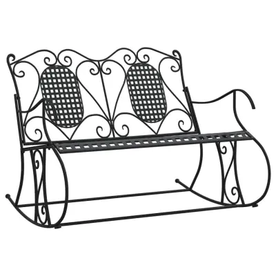 vidaXL Gugalna klop za 2 osebi 113 cm črno jeklo